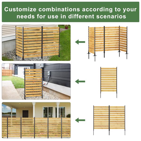 72.8"H x 38.5"W(1 Panel) Cedar Wood Privacy Screen, Outdoor Privacy Walls, Privacy Wood Fence for Pool Equipment Enclosure, Trash Can Enclosures, Air Conditioner Fence