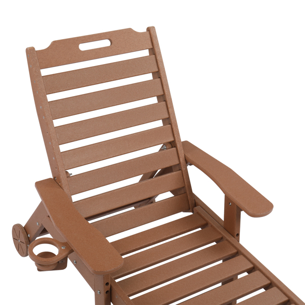 195*75.5*33cm HDPE Backrest Adjustable Lying Bed Teak Color