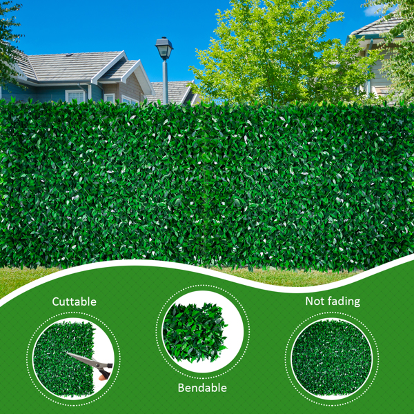 Artificial Green Fence, Strong and Durable Outdoor Fence Waterproof for Outdoor Gardens, Courtyard(Green Leaf)