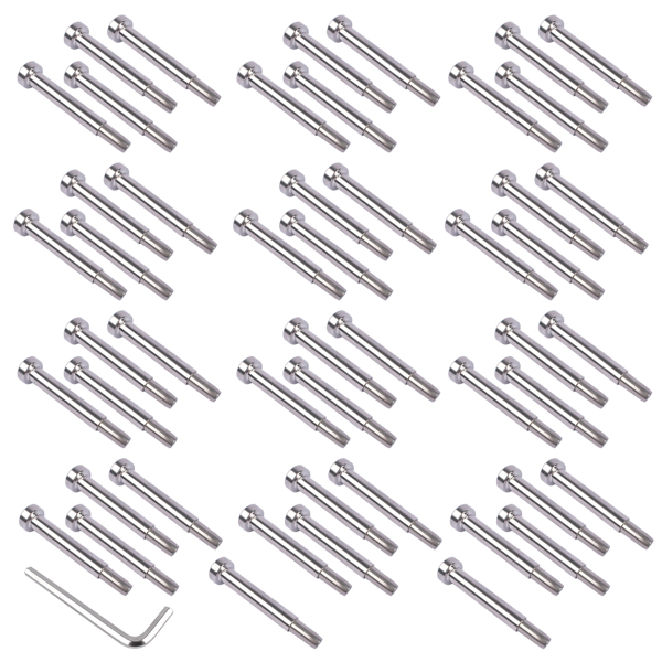 50Pcs 3/16 Inch T316 Stainless Steel Cable Railing Hardware System Kit with Allen Key