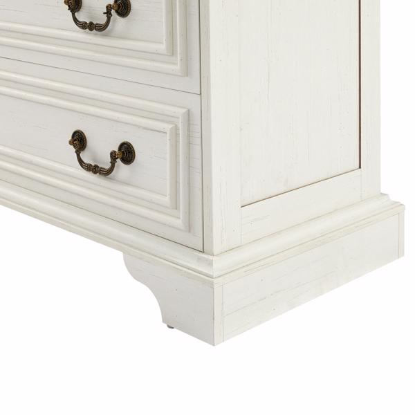 Modern White 5-Drawer Dresser for Bedroom - Ample Storage Wide Chest of Drawers, Sturdy & Safe