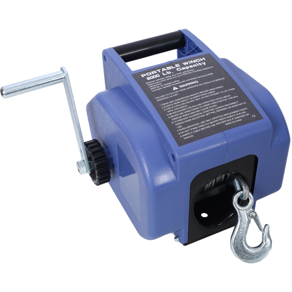 12v Trailer Winch,Reversible Electric Winch, for Boats up to 5000 lbs, Galvanized Wire Rope, with extra pulley hook, Rapid Mount, wirelss remote control,power in and power out.blue plastic casing