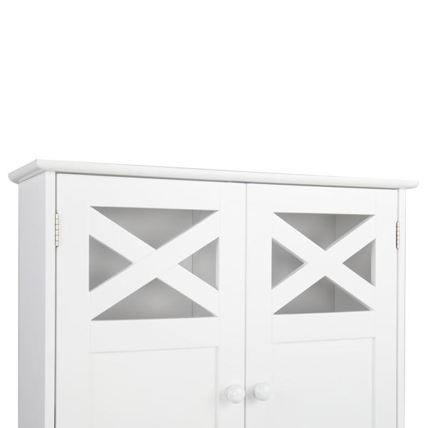 FCH Double Door Fork Toilet Cabinet White