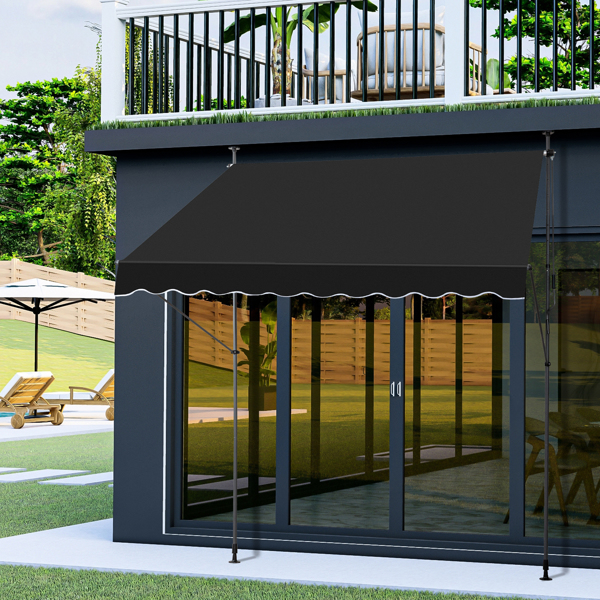 78.7"D x 59.1"W x(78.7 -118.1)"H Retractable Awning Black