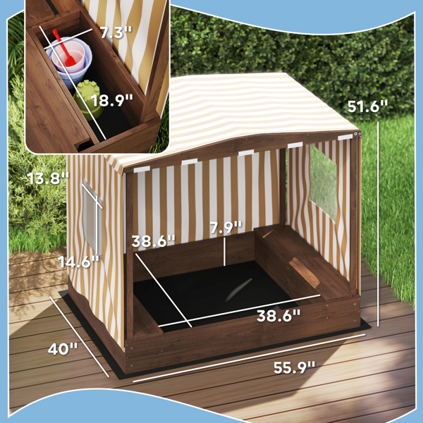 Kids Wooden Sandbox