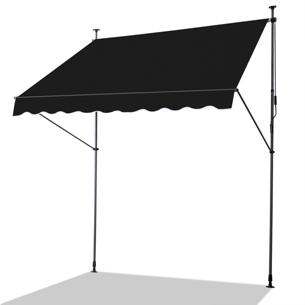 78.7"D x 59.1"W x(78.7 -118.1)"H Retractable Awning Black