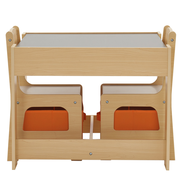 Children's Wooden Table And Chair Set With Two Storage Bags (One Table And Two Chairs)