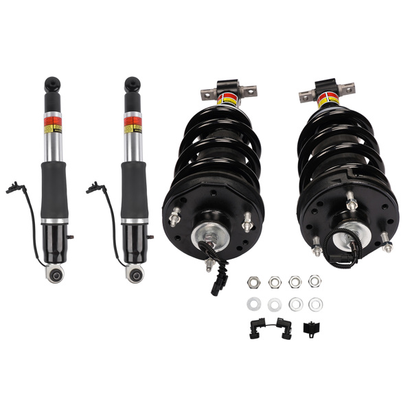 2Pcs Front Suspension Strut and Coil Spring Assembly and 2Pcs Rear Air Shock Absorber for Cadillac Escalade Chevrolet Suburban Tahoe GMC Yukon 84977478 84176675