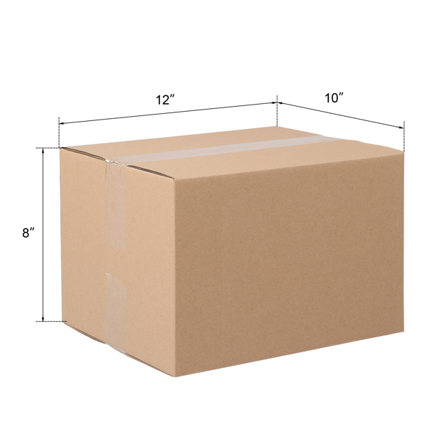 50pcs 12 "x 10" x 8 "(30.5x25.4x20.3) 3mm thick corrugated cardboard box in kraft paper color