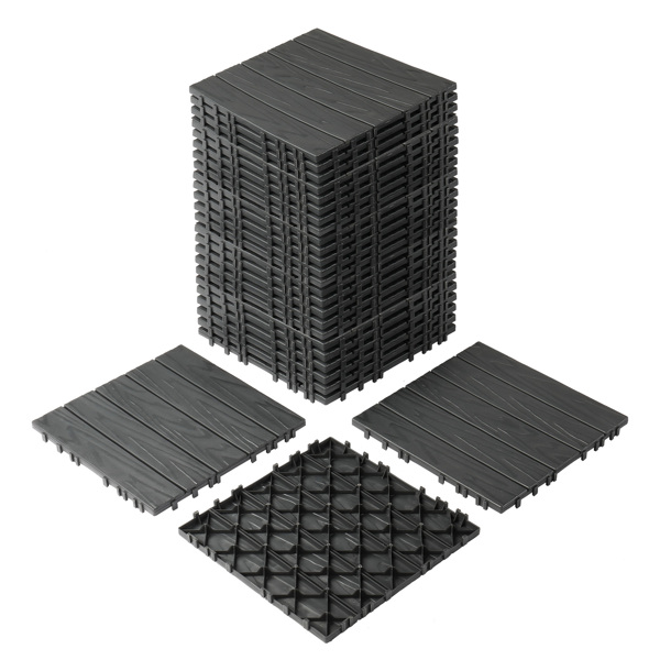 Plastic Interlocking Deck Tiles, 27 Pack, 11.8"x11.8" Waterproof Flooring Tiles for Indoor and Outdoor, Patio Floor Decking Tiles for Porch Poolside Balcony Backyard