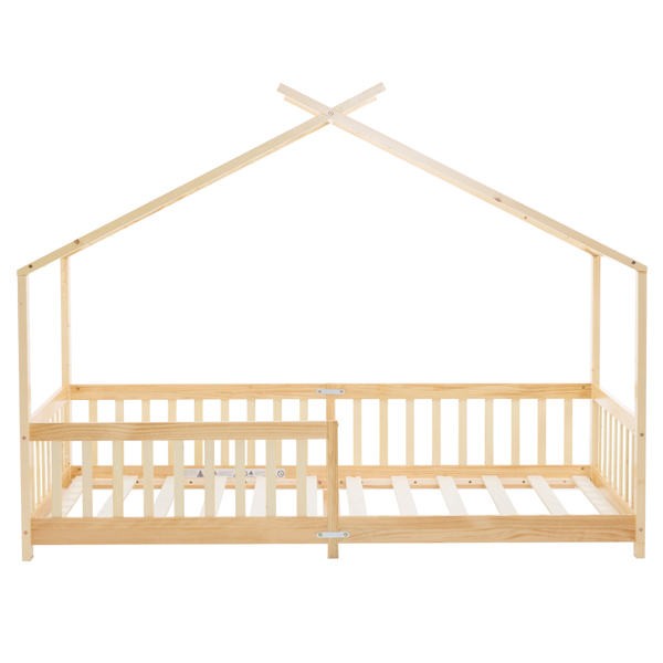 X-Shaped Roof Design White Painted Pine Children's Bed