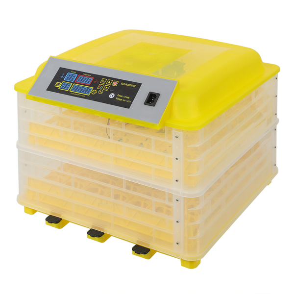 【Same model code：86253457】96-Egg Practical Fully Automatic Poultry Incubator (US Standard) Yellow & Transparent