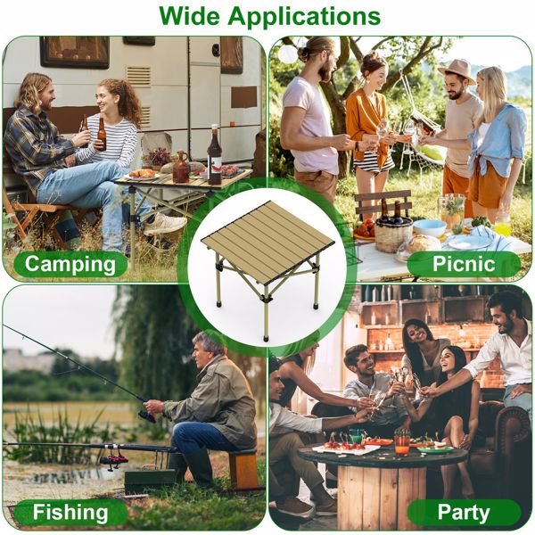 Folding Camping Table, Portable Upgraded Carbon Steel Table with Heavy Duty Carrying Bag, Lightweight Foldable Outdoor Camping Table, Table for Picnic and Barbecue, Beach Patio, Table for 2-3 People