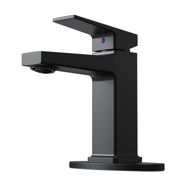 Matte Black Single Handle Bathroom Faucet with Deck For 1 or 3 Holes,Laundry Vanity Sink Faucet with Two 9/16" Hoses[Unable to ship on weekends]