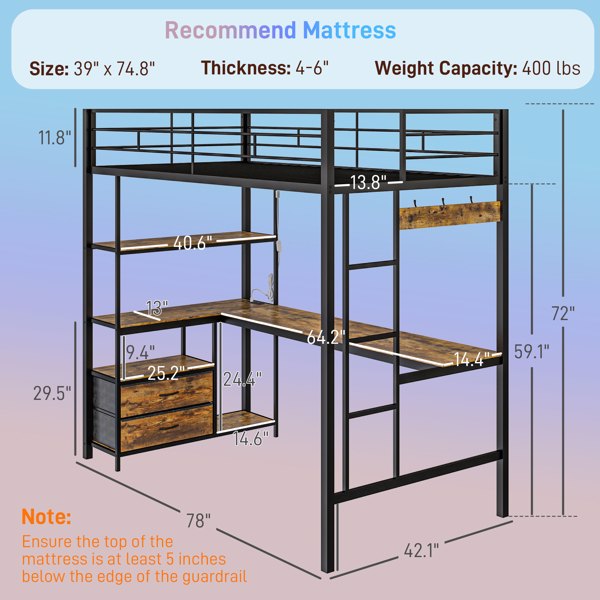 Twin Size Loft Bed