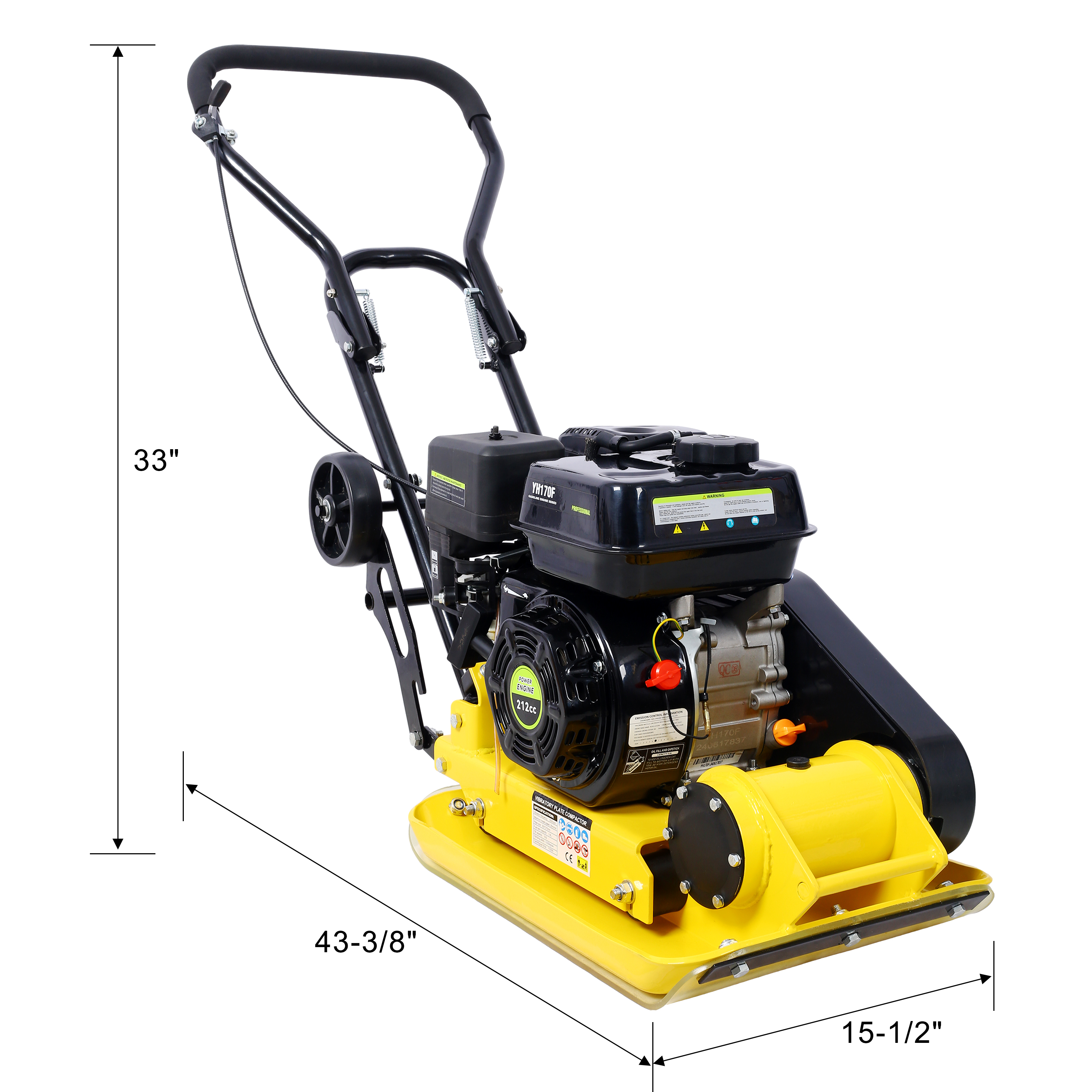 7 HP Gas Plate Compactor with Transport Wheels view 4