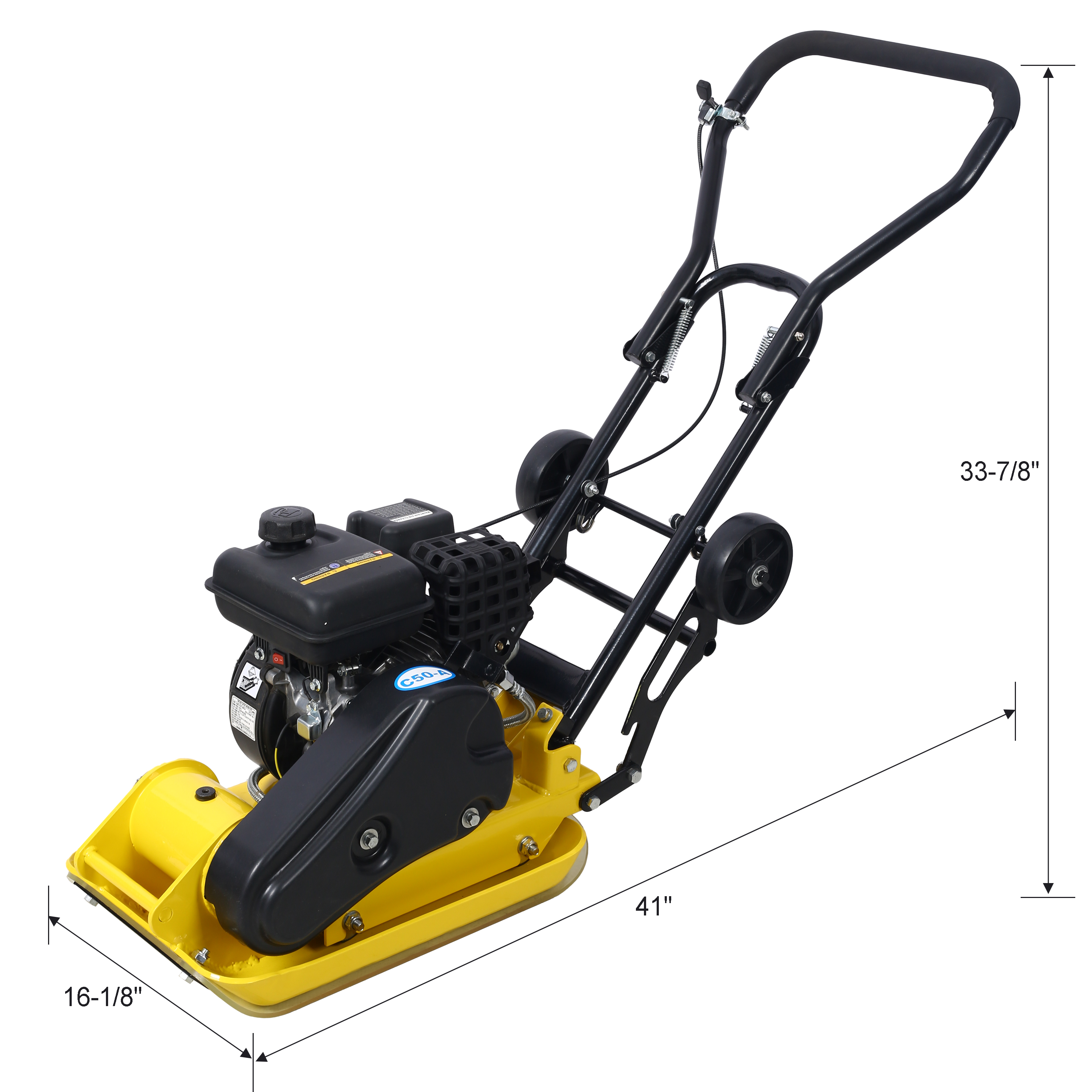 2.5HP Plate Compactor Gas 79.7cc 8200N Force Construction Concrete Tamper Machine Power Paver 19.3 x 12.6″ Plate view 3