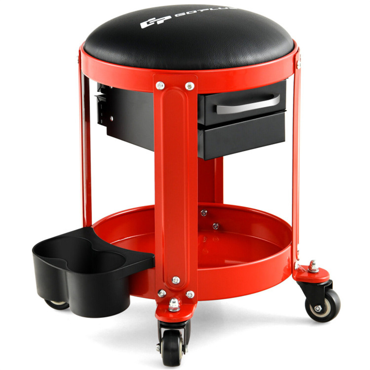 Workshop Creeper Seat with Removable Padded Seat and Drawers