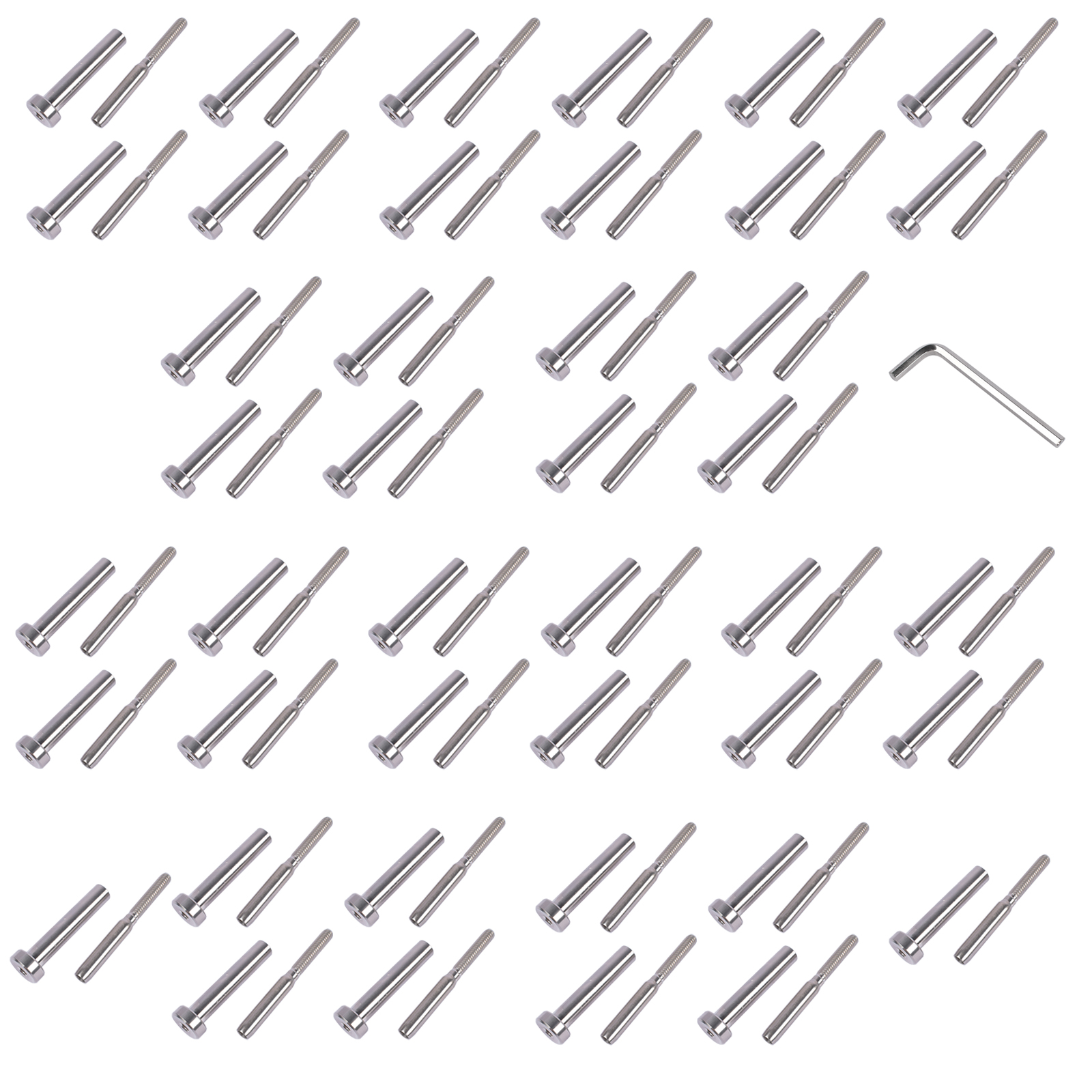 50Pcs 3/16 Inch T316 Stainless Steel Cable Railing Hardware System Kit with Allen Key view 3