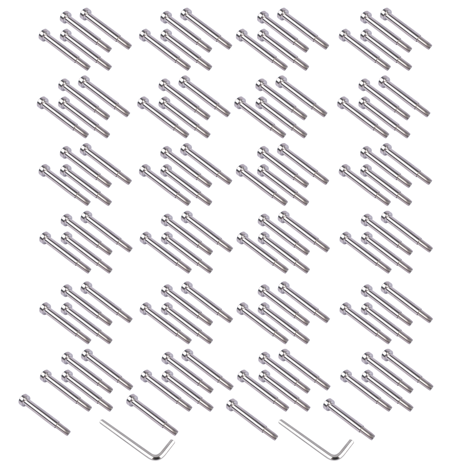 100Pcs Polished Stainless Steel Screw Fastener Kit Fits for 3/16 Inch Wire Rope Cables view 5