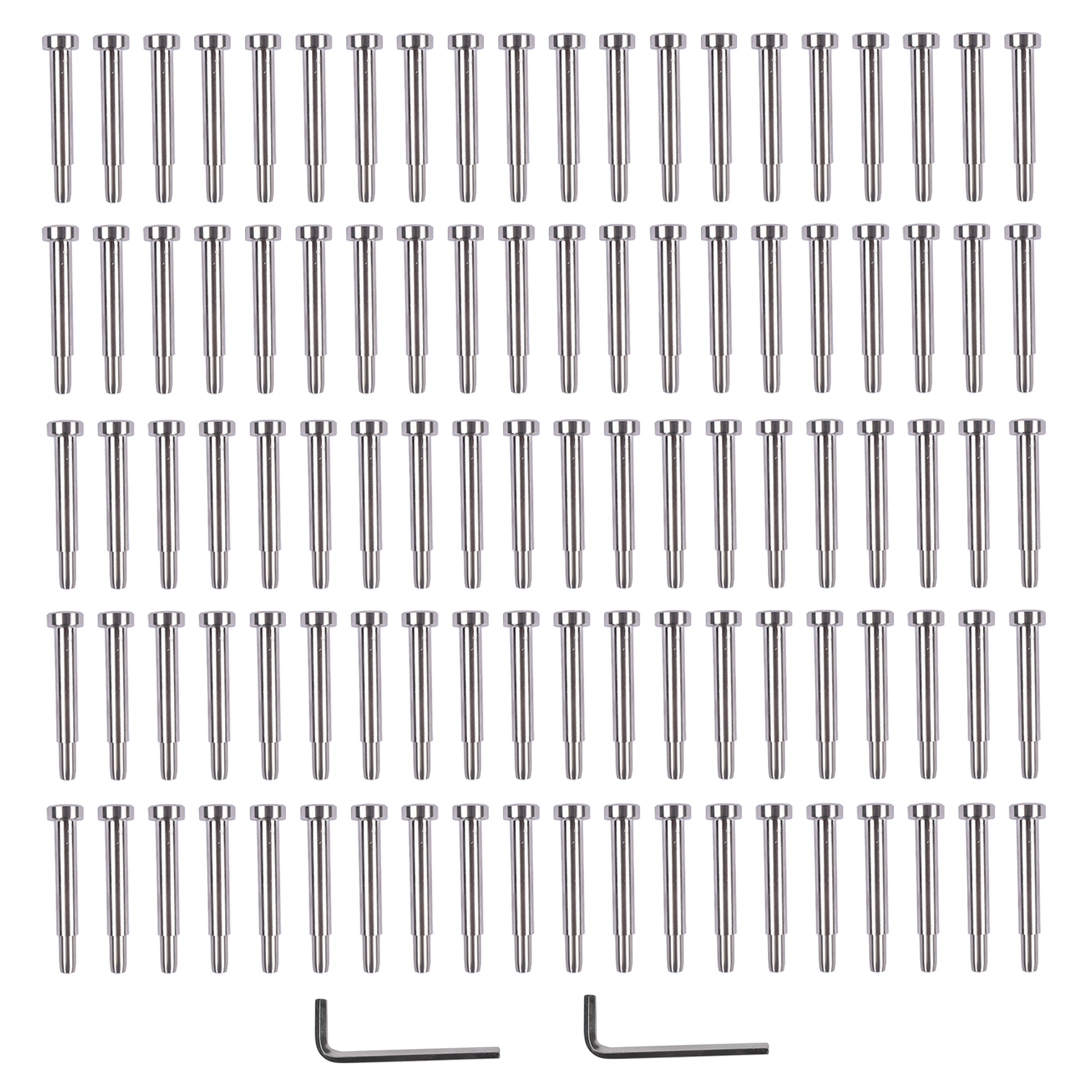 100Pcs Polished Stainless Steel Screw Fastener Kit Fits for 3/16 Inch Wire Rope Cables view 5