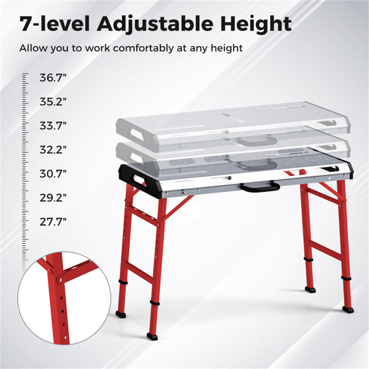 42″ x 21″ Heavy-Duty Welding Table with 2 Bar Clamps view 4