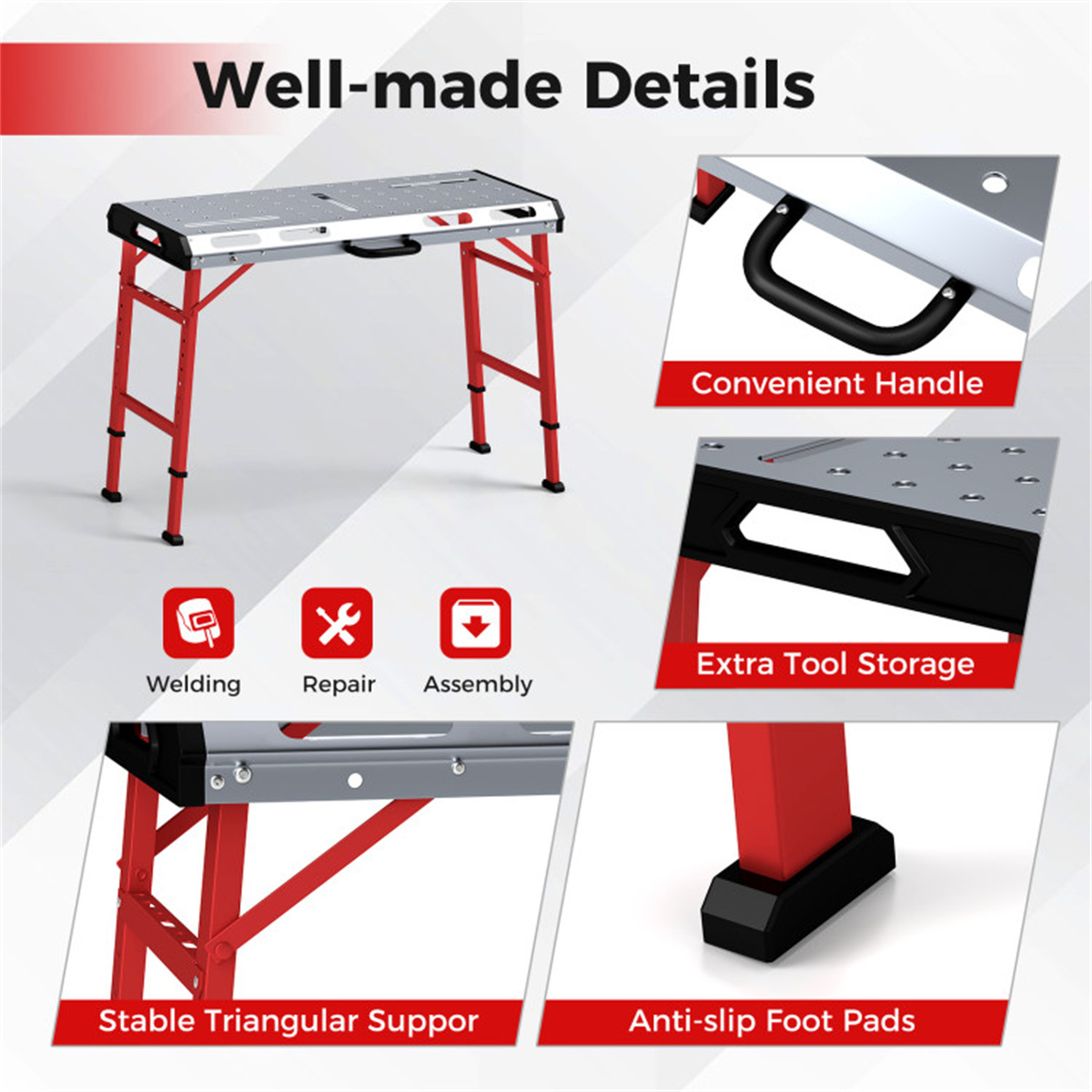 42″ x 21″ Heavy-Duty Welding Table with 2 Bar Clamps view 2