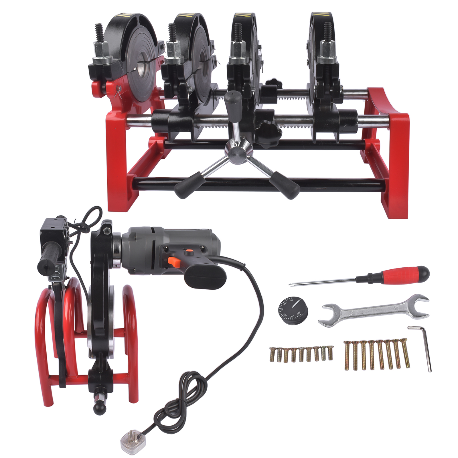 PP PE PVC Butt Fusion Welding Machine Manual 4Clamps Pipe Fusion Welder 63-160MM view 2