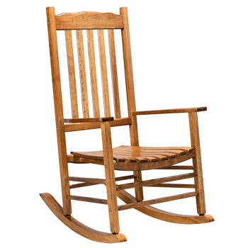 Square Wooden Rocking Chair Wavy Backboard Original Color