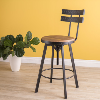 METAL CHAIR WITH WOODEN SEAT