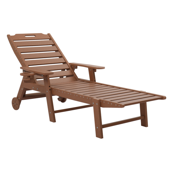 195*75.5*33cm HDPE Backrest Adjustable Lying Bed Teak Color