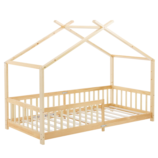 X-Shaped Roof Design Wood Painted Pine Children's Bed