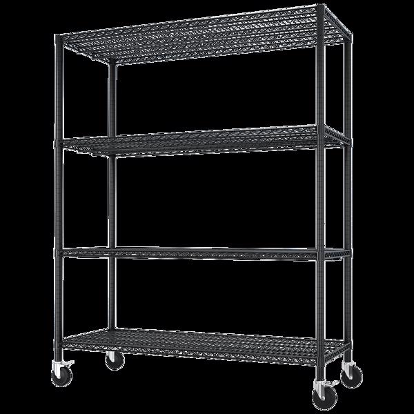 Heavy Duty Storage Shelves  55.12" W  Wire Shelving Unit with Wheels 2500LBS  NSF Metal Shelves for Storage Adjustable Garage Storage Rack Pantry Shelf Commercial Shelving, 75.59" H X 55.12''W X 23.62