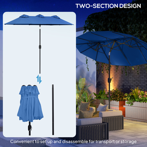 Outdoor beach umbrella /Cantilever Umbrella   Without base  ( Amazon Shipping)（Prohibited by WalMart）