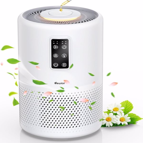 Air Purifiers for Home Large Room up to 1400ft², VEWIOR H13 True HEPA Air Purifier with Scented Sponge, Sleep Mode, Timer for Wildfire Smoke Pet Dust Pollen Odors (Banned by Amazon)