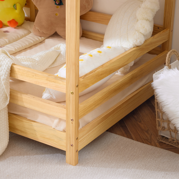 Canopy Roof Design White Painted Pine Children's Bed