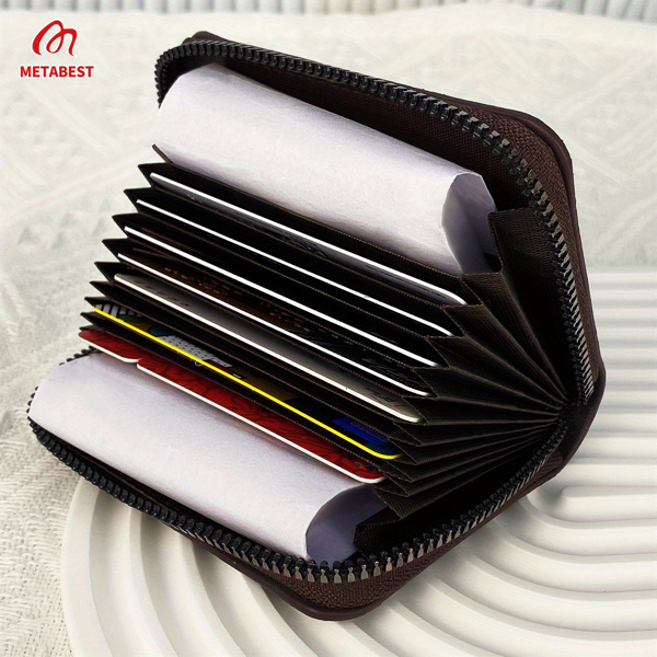 Zipper Card Holder Wallet for Men & Women – Compact Design with 9 Card Slots, 2 Coin Pockets, Large Capacity, Multi-Functional Organizer