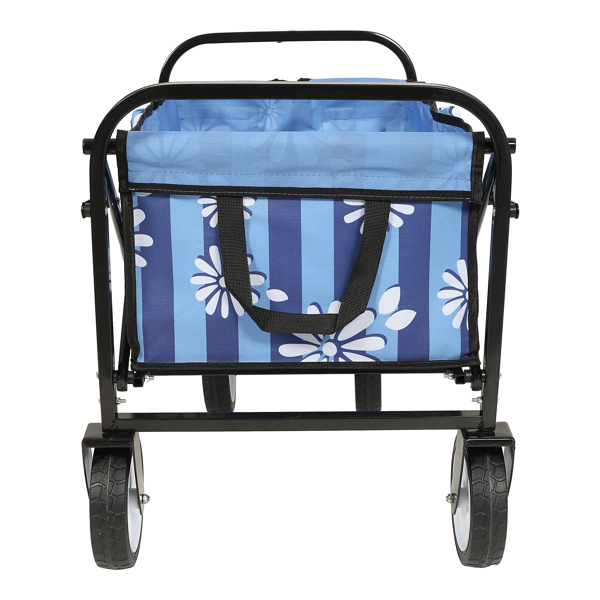 Minimeetall Colorful Collapsible Foldable Wagon Cart with strapping system, Beach Wagon ,Utility Wagon Grocery Cart Camping Shopping Sports Gardeing Fishing Supports 225lb,blue vertical