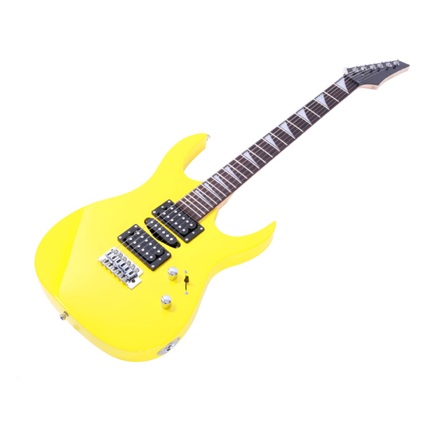 Novice Entry Level 170 Electric Guitar HSH Pickup   Bag   Strap   Paddle   Rocker   Cable   Wrench Tool Yellow