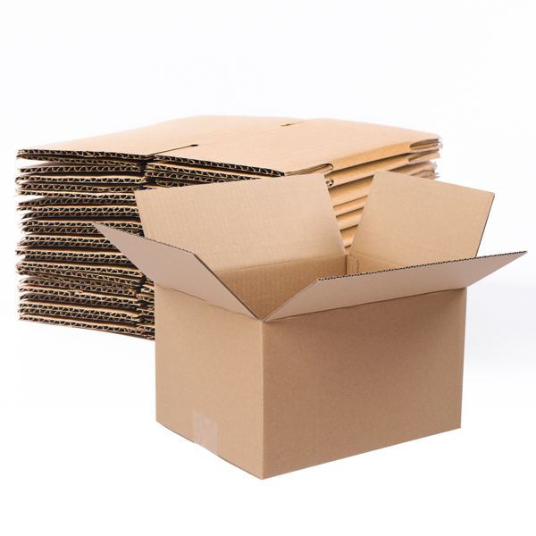 50pcs 10 "x 8" x 6 "(25.4x20.3x15.2cm) thick 3mm corrugated cardboard box in kraft paper color