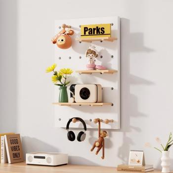 40*60CM solid wood pegboard, not only a storage marvel but also a form of decorative art, it fully showcases the beauty and practicali