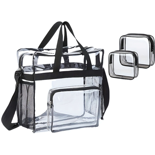 3-Pack Clear Makeup & Toiletry Bags – Small Travel Organizers for Cosmetics, Ideal for Women & Men, Portable and Lightweight