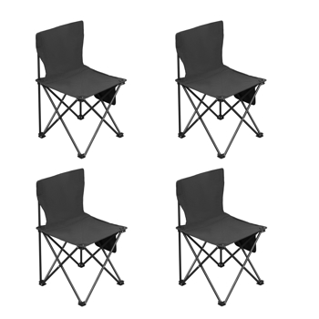 4 Pack Folding Camping Chairs with Carrying Bag, Lawn Chairs Camp Chair Beach Chair Portable Folding Camping Chairs Lightweight Foldable Sports Chair, Black