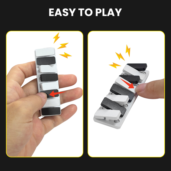 Fidget Clicker, Alloy 4/8 Keys Piano Keys Magnetic Fidget Slider Detachable Metal Fidget Toy Haptic Slider EDC Haptic Fidget Clicker Adults Fidget Toys(White)