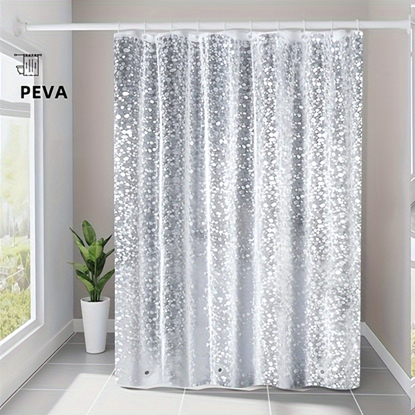 3D Pebble Pattern Shower Curtain Liner – Heavy-Duty PEVA Material with Magnets, 71x71 Inches, Perfect for Shower Stalls & Bathtubs