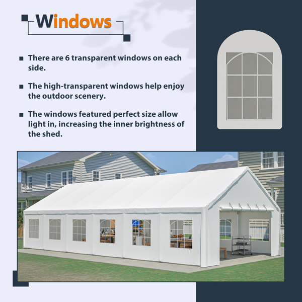 20x40FT Party Tent Heavy Duty, Large Wedding Event Shelters with 3 Carry Bags & Removable Sidewalls, Outdoor Canopy Gazebo Commercial Tents for Parties Carport Camping Garden Patio