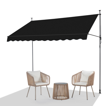 118.1\\"D x 59.1\\"W x(78.7 -118.1)\\"H Retractable Awning Black