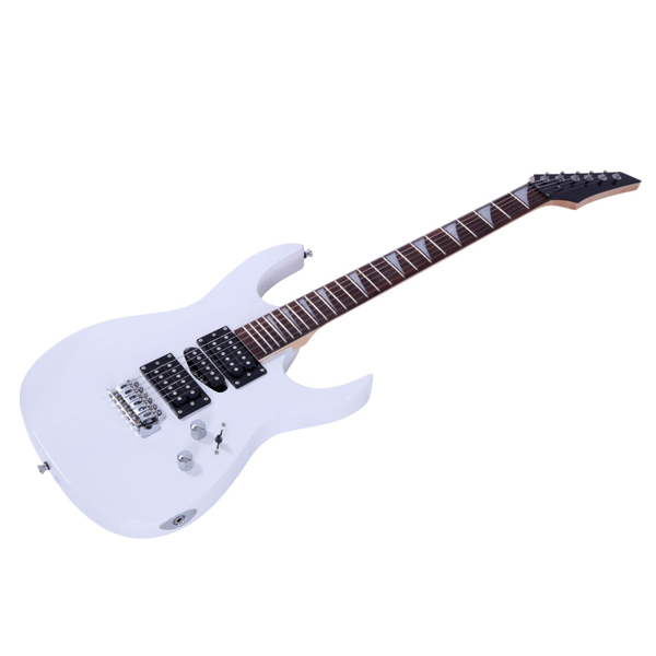 Novice Entry Level 170 Electric Guitar HSH Pickup   Bag   Strap   Paddle   Rocker   Cable   Wrench Tool White