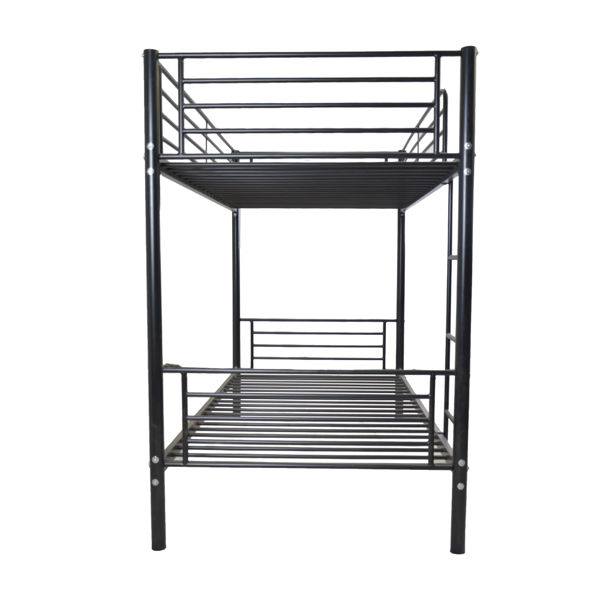 【same code：67430277】Iron Bed Bunk Bed with Ladder for Kids Twin Size Black