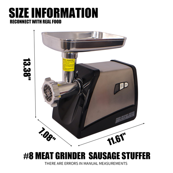 Meat Grinder & Sausage Stuffer, 570 Watt,Stainless Steel